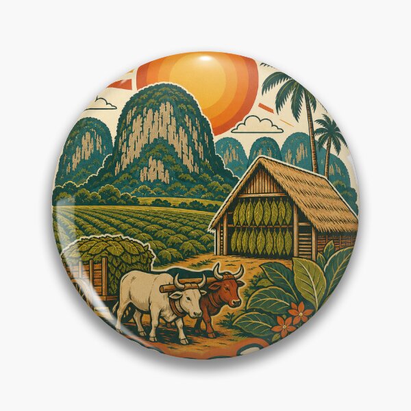 Item preview, Vinales Cuba Travel Souvenir - Retro Illustration designed and sold by VisualArtsOasis.