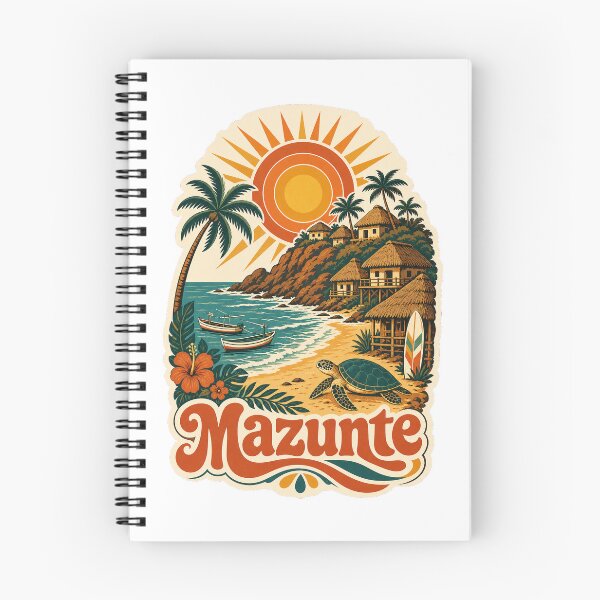 Item preview, Mazunte Mexico Travel Souvenir - Retro Illustration designed and sold by VisualArtsOasis.
