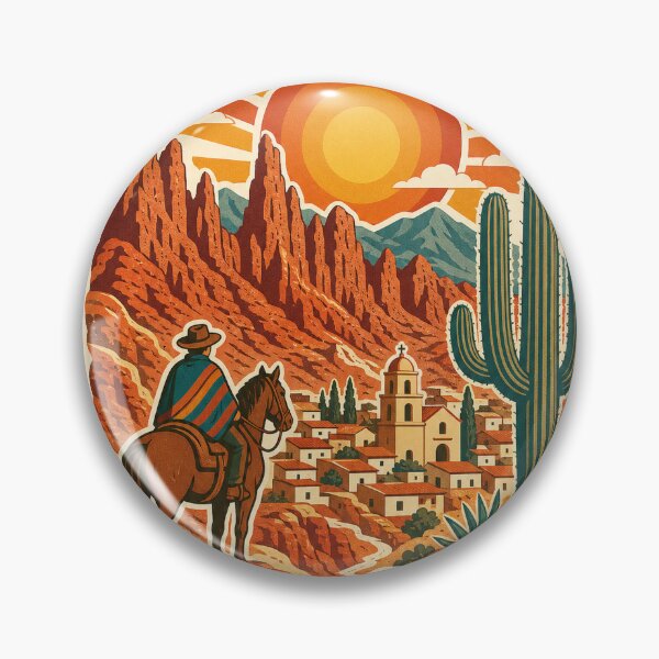 Item preview, Tupiza Bolivia Travel Souvenir - Retro Illustration designed and sold by VisualArtsOasis.