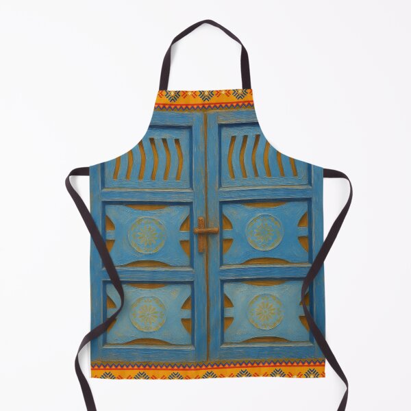 Item preview, Southwest Architecture New Mexico Geometric Blue and Orange designed and sold by InkyCorvid.