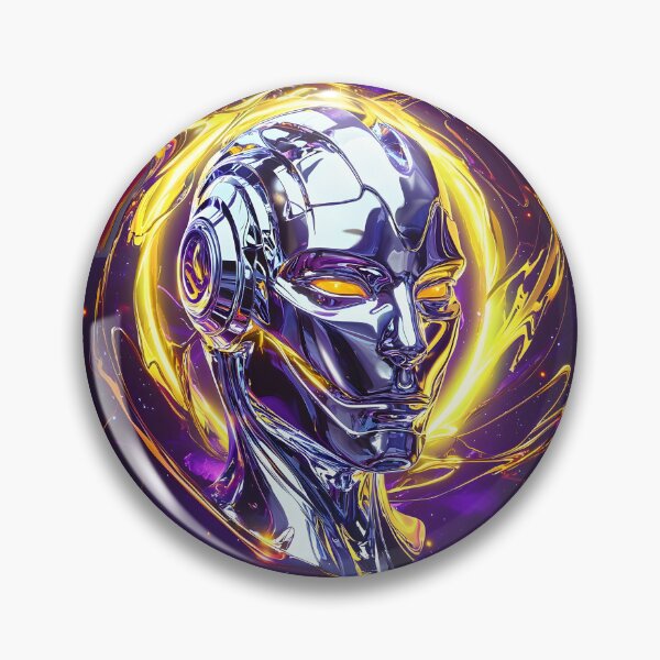 Item preview, 3d Render Of Chrome Android Face, Vibrant designed and sold by Checho30.