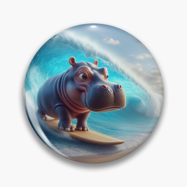 Item preview, Hippopotamus surfing at The beach designed and sold by JALNERVION SHOP.