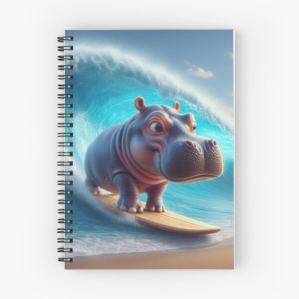 Item preview, Hippopotamus surfing at The beach designed and sold by JALNERVION SHOP.