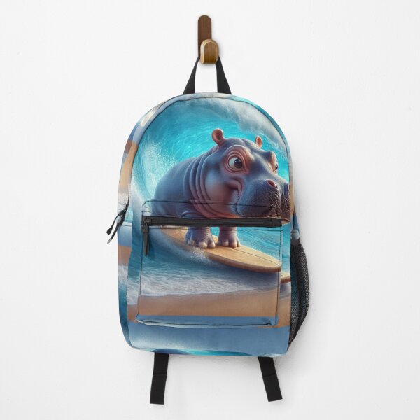 Item preview, Hippopotamus surfing at The beach designed and sold by JALNERVION SHOP.