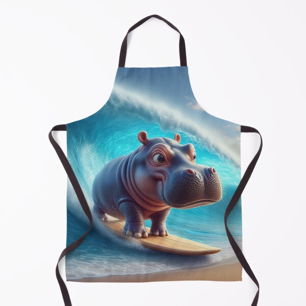 Aperçu de l'œuvre Hippopotame surfant #3 créée et vendue par JALNERVION SHOP.