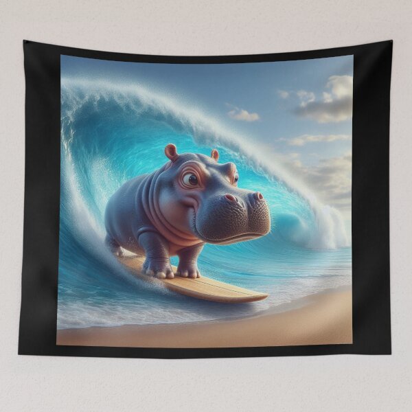 Item preview, Hipopótamo haciendo surf #3 designed and sold by JALNERVION SHOP.
