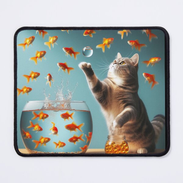 Item preview, Cat trying to capture a fish designed and sold by JALNERVION SHOP.