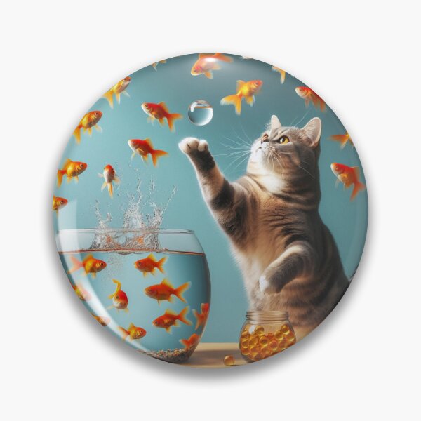 Item preview, Cat trying to capture a fish designed and sold by JALNERVION SHOP.