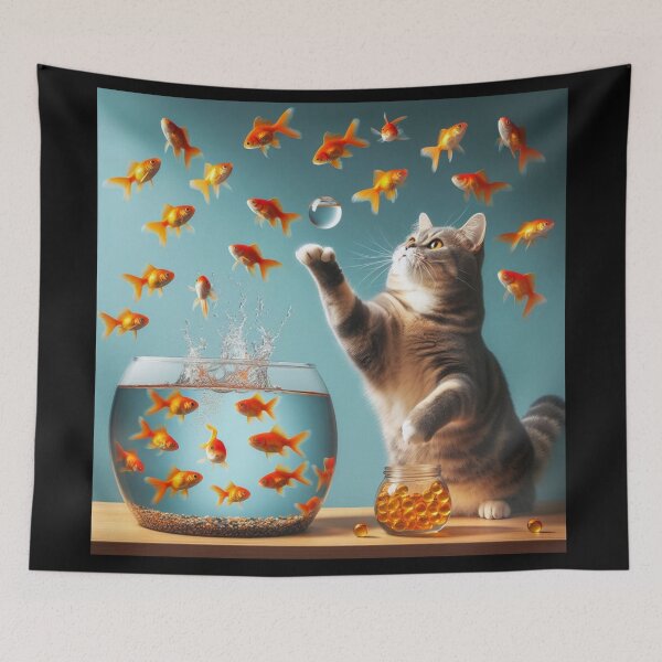 Item preview, Gato y pecera #2 designed and sold by JALNERVION SHOP.