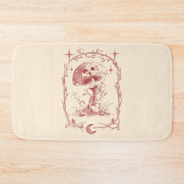 Item preview, Vintage Skull Mushroom Art, Sepia Botanical Amanita Illustration, Cottagecore Gothic Memento Mori designed and sold by simh.