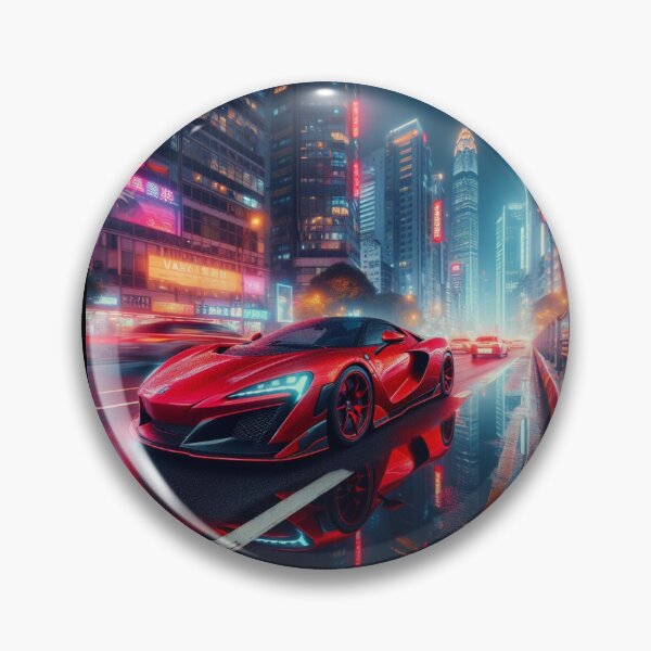 Item preview, Red Sport car at night city designed and sold by JALNERVION SHOP.