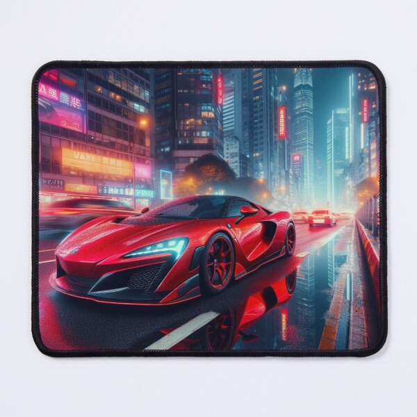 Item preview, Red Sport car at night city designed and sold by JALNERVION SHOP.