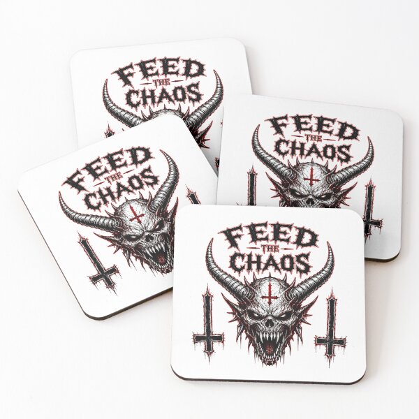 Item preview, Feed the Chaos – Demonic Skull Heavy Metal Horror designed and sold by TechneCo.