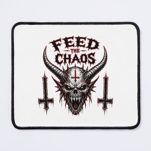 Item preview, Feed the Chaos – Demonic Skull Heavy Metal Horror designed and sold by TechneCo.
