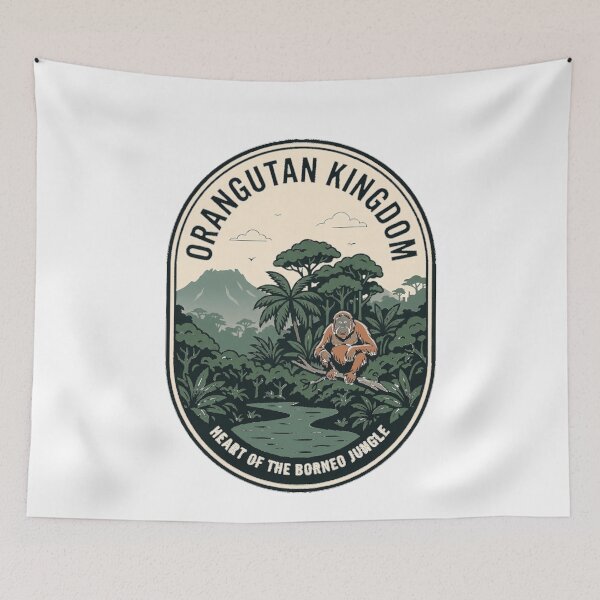 Item preview, Borneo Orangutan Kingdom Tropical Rainforest Wildlife designed and sold by k3rstman1.
