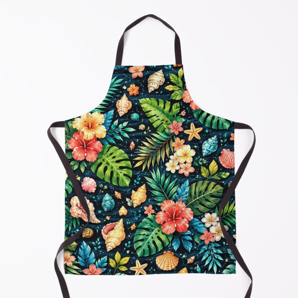Item preview, Tropical Hyacinth Flowers, Palm Leaves and Shells Pattern designed and sold by DEC02.