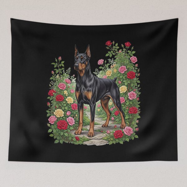 Item preview, Doberman in the rose garden designed and sold by ReneMM.