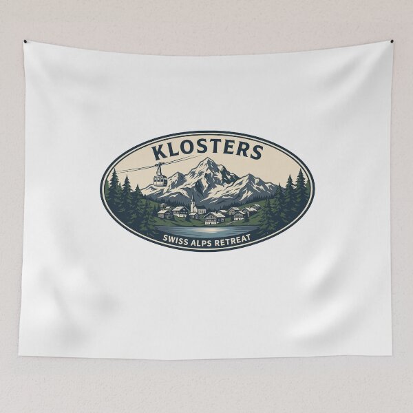 Item preview, Vintage Klosters Swiss Alps Retreat Mountain Scene designed and sold by k3rstman1.