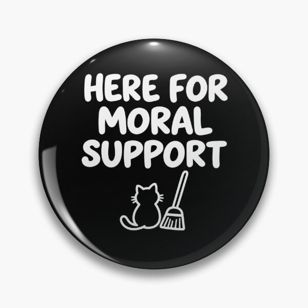 Artikelvorschau, Hier zur moralischen Unterstützung – Lustiger Hexenkatzen-Humor entworfen und verkauft von yodaddydesigns.
