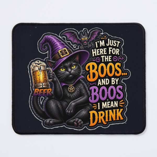 Item preview, Funny Halloween Cat Drinking Beer Pun designed and sold by MargaretPolanco.