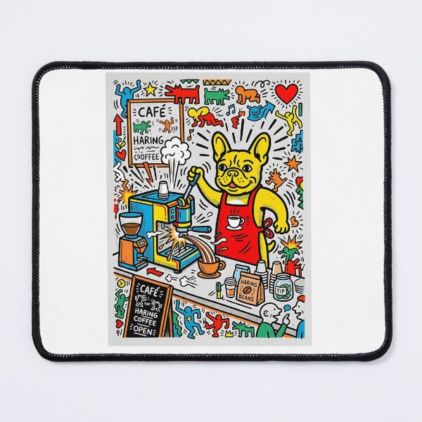 Item preview, French Bulldog Barista Pop Art - Funny Coffee Lover Design designed and sold by PictoVibe.