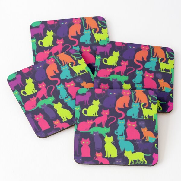 Item preview, Neon Cats pattern designed and sold by JALNERVION SHOP.
