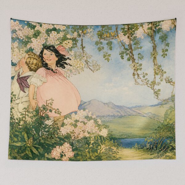 Item preview, Vintage Children’s Book Art, Happy Hearts and Faces, Floral Storybook Illustration by Ruth Mary Hallock designed and sold by RickE.