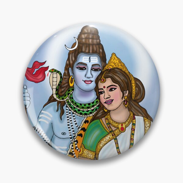 Item preview, Shiv Parvati Digital Drawing | Lord Shiva & Goddess Parvati Hindu Artwork designed and sold by Harshit_Digital_Arts.