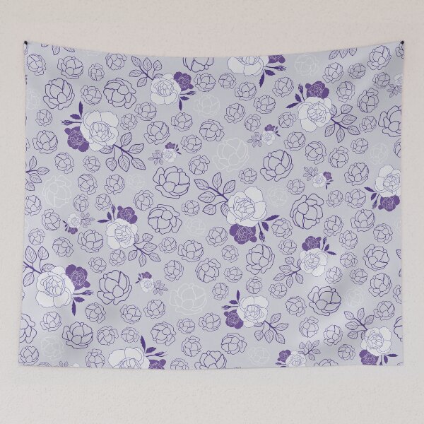 Item preview, GEOMETRIC PURPLE ROSES FLORAL PATTERN designed and sold by sheseddit.