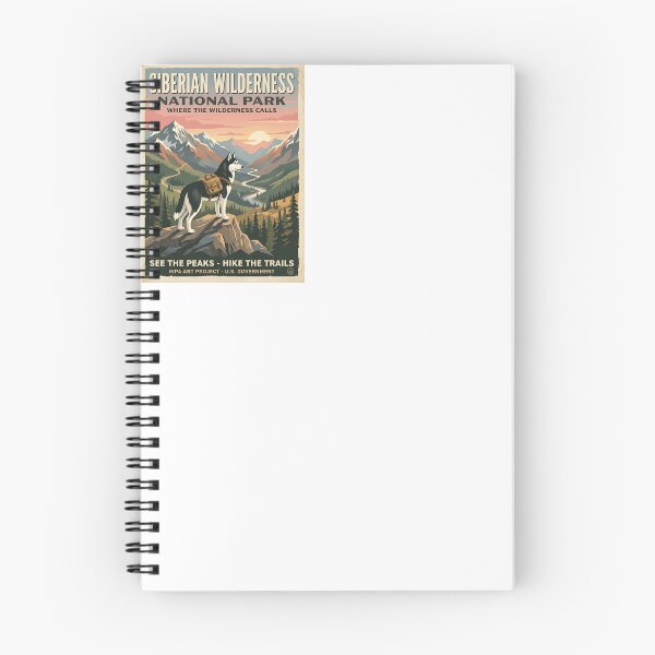 Artikelvorschau, Husky Mountain Hiker - Vintage Reiseplakat entworfen und verkauft von PictoVibe.