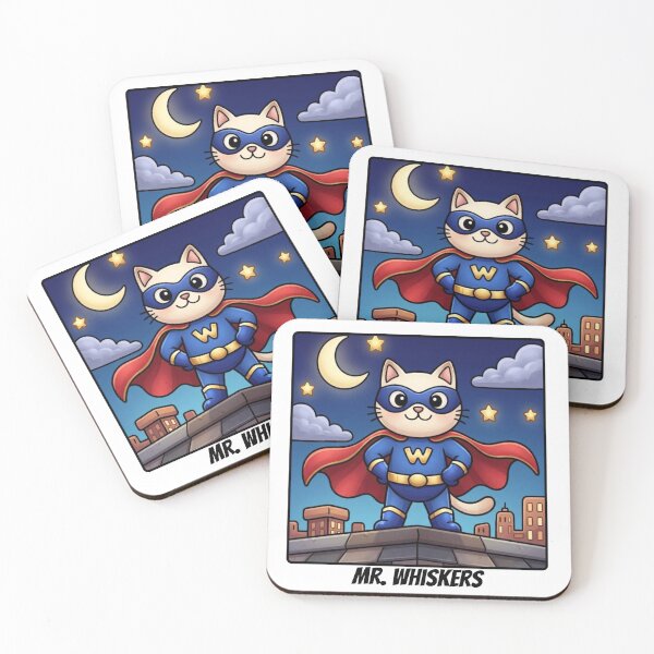 Item preview,  Mr. William T. Whiskers - Cute Superhero Cat Children's Art designed and sold by ScenicRoute66.