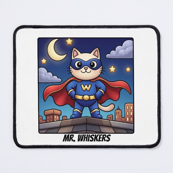 Item preview, Mr. William T. Whiskers - Cute Superhero Cat Children's Art designed and sold by ScenicRoute66.