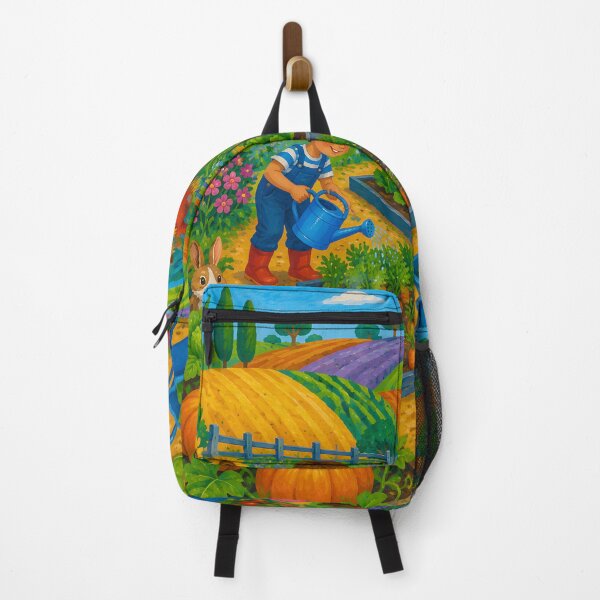 Item preview, Kids Gardening in a Colorful Farm Garden – Whimsical Harvest Countryside Art designed and sold by GutyzDesignsES.