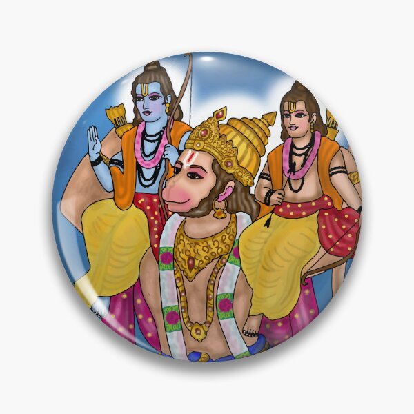 Item preview, Lord Hanuman Digital Drawing | Divine Hindu God Devotional Artwork designed and sold by Harshit_Digital_Arts.