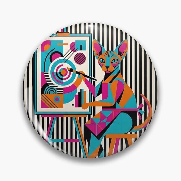 Item preview, Sphynx Cat Painter - Modern Geometric Art designed and sold by PictoVibe.