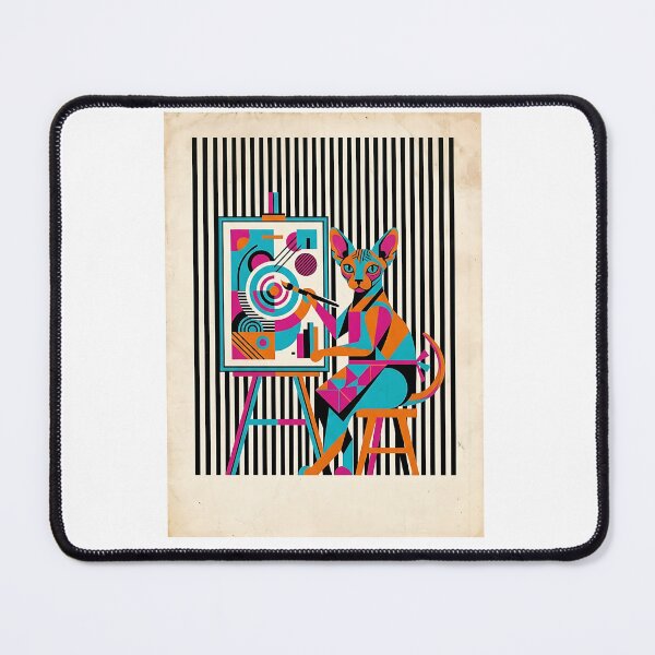 Item preview, Sphynx Cat Painter - Modern Geometric Art designed and sold by PictoVibe.
