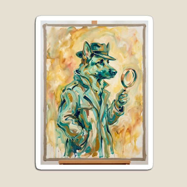 Item preview, German Shepherd Detective - Abstract Noir Art designed and sold by PictoVibe.