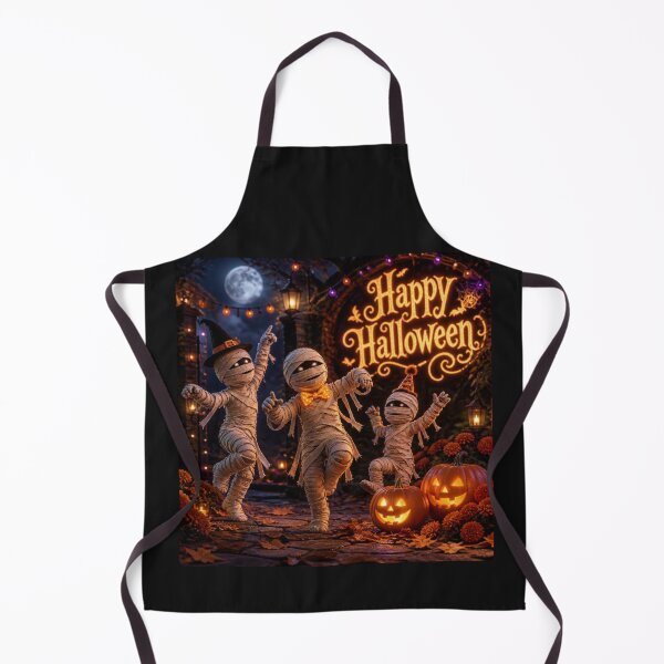 Item preview, Happy Halloween Dancing Mummies and Pumpkins 3D Art designed and sold by MargaretPolanco.