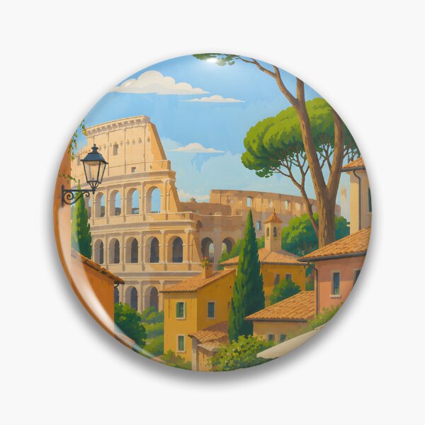 Item preview, Rome Street Scene with Colosseum – Italian Cityscape Travel Art Print designed and sold by GutyzDesignsES.