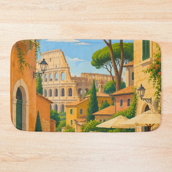 Item preview, Rome Street Scene with Colosseum – Italian Cityscape Travel Art Print designed and sold by GutyzDesignsES.