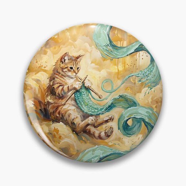 Item preview, Tabby Cat Knitting - Cozy Abstract Art designed and sold by PictoVibe.