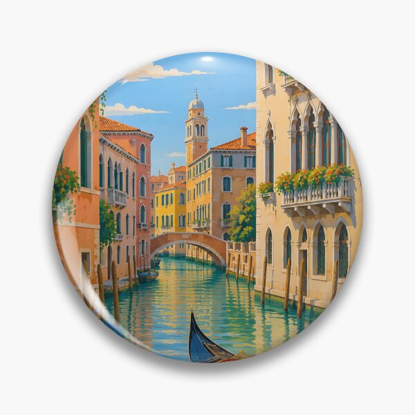 Item preview, Venice Canal Gondola – Colorful Italian Cityscape Travel Art designed and sold by GutyzDesignsES.