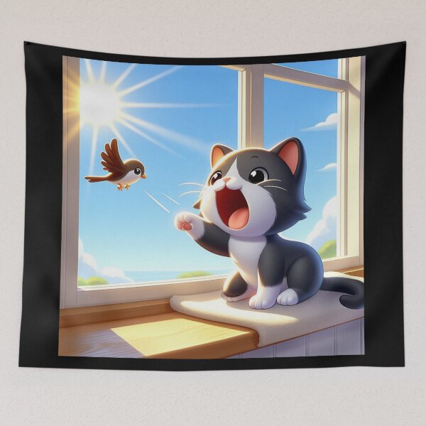 Item preview, Kitten talking with a bird designed and sold by JALNERVION SHOP.