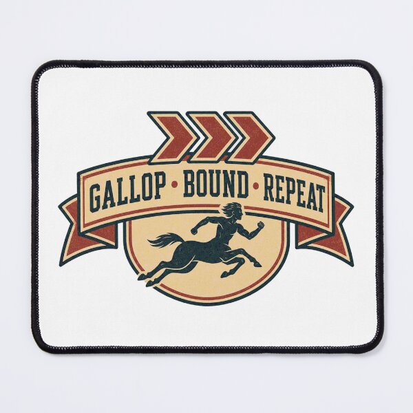 Item preview, Gallop Bound Repeat Quadrobics Retro Banner designed and sold by BoosterShop.