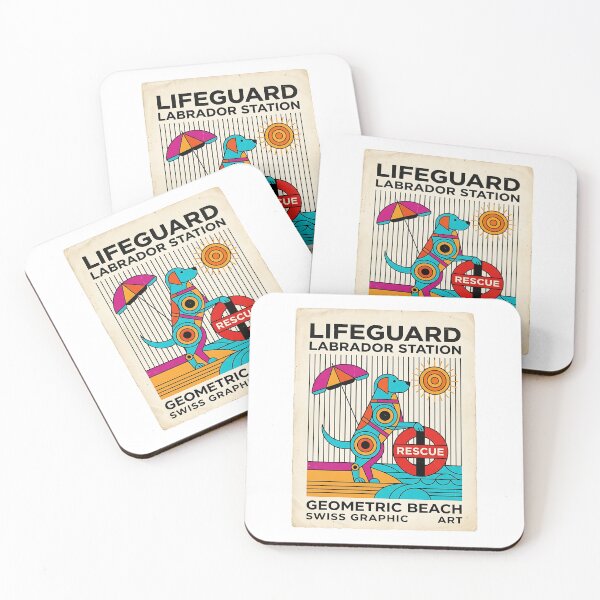 Item preview, Labrador Lifeguard - Retro Beach Poster designed and sold by PictoVibe.