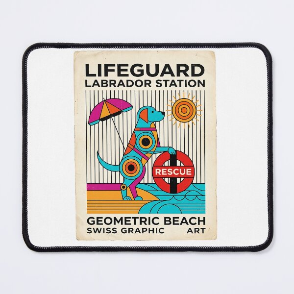 Item preview, Labrador Lifeguard - Retro Beach Poster designed and sold by PictoVibe.