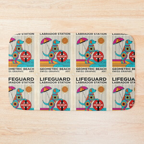 Item preview, Labrador Lifeguard - Retro Beach Poster designed and sold by PictoVibe.