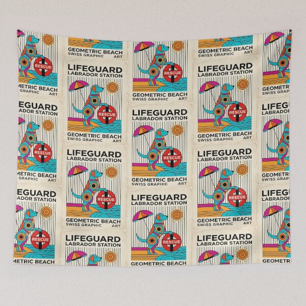 Item preview, Labrador Lifeguard - Retro Beach Poster designed and sold by PictoVibe.