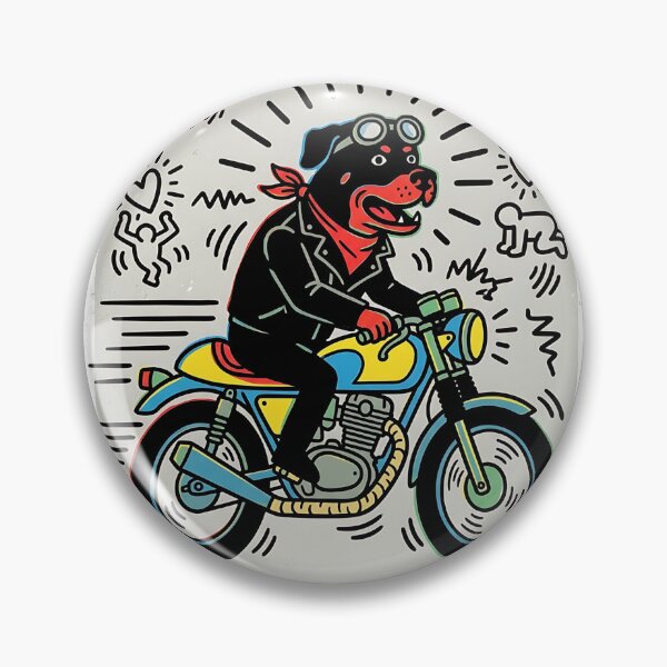 Item preview, Rottweiler Motorcycle Rider - Pop Art Design designed and sold by PictoVibe.