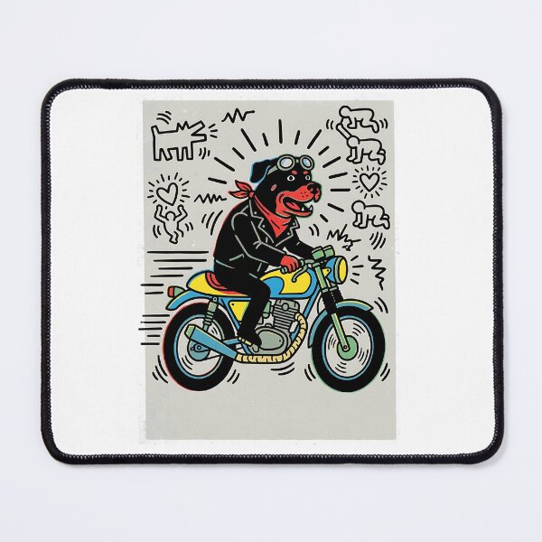 Item preview, Rottweiler Motorcycle Rider - Pop Art Design designed and sold by PictoVibe.